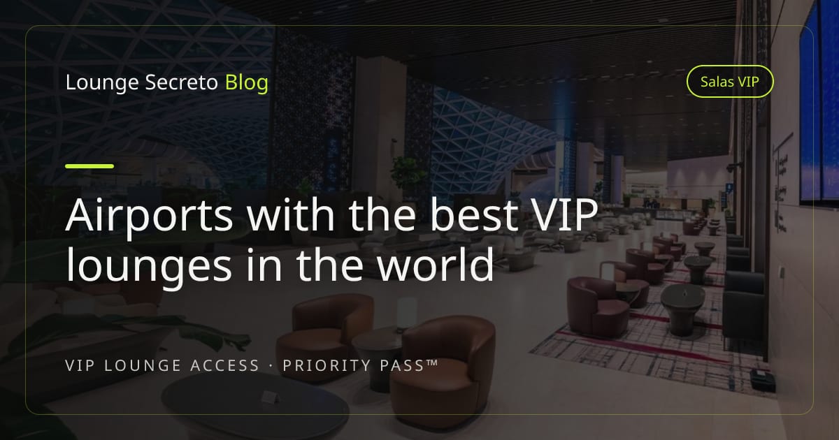 Spacious airport VIP lounge with a runway view at dusk