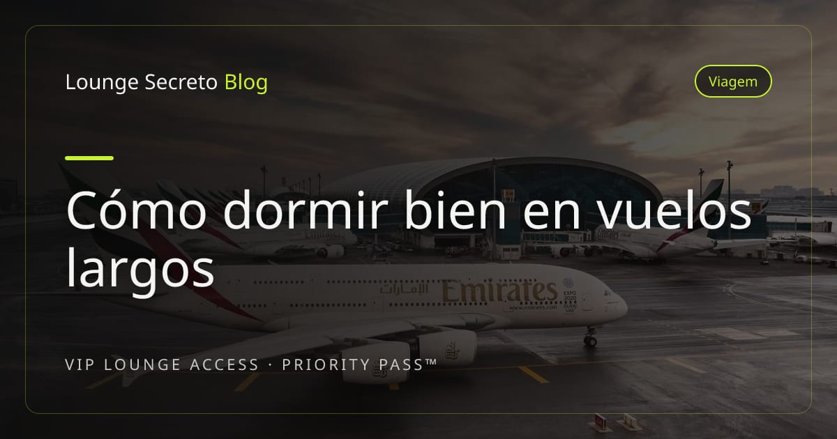 Pasajero descansando con antifaz en un asiento de avión