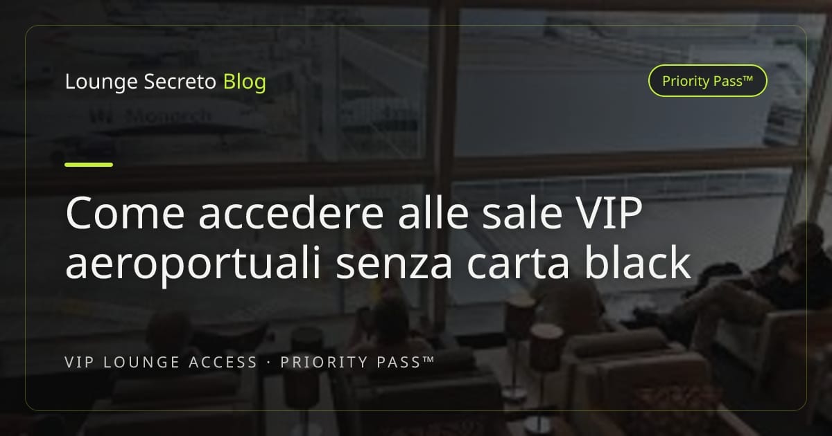 Sala VIP aeroportuale con poltrone comode e luce soffusa